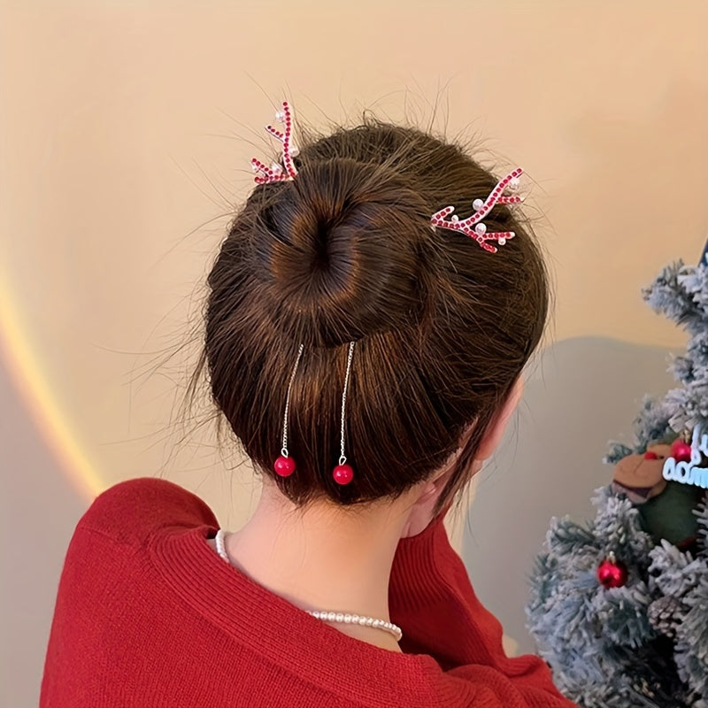 Reindeer Christmas Hairpin