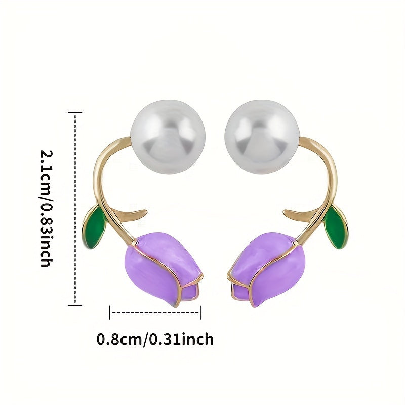 Purple Tulip Earrings
