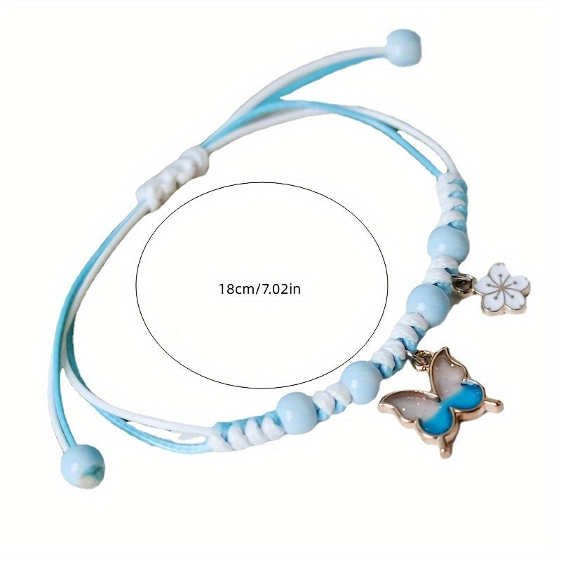 Butterfly & Flower Charm Bracelet