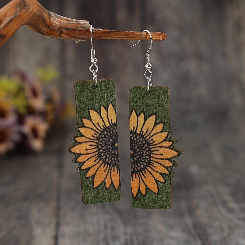 Sunflower Pattern Earrings