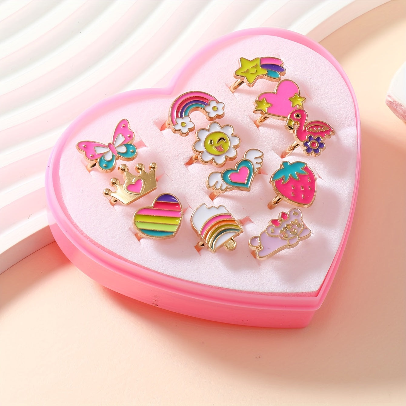 12 Pieces Cute Kids Rings