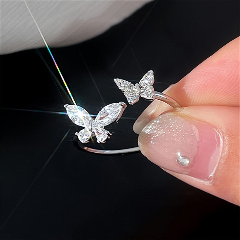 925 sterling silver Butterfly Adjustable Ring