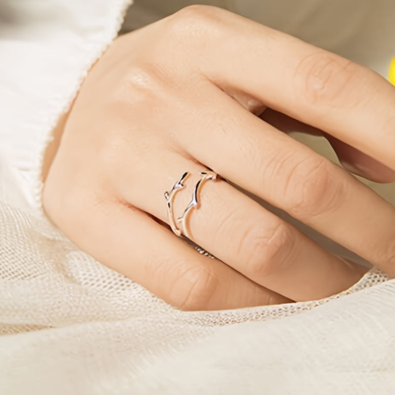 Branch Open Adjustable Antler Ring