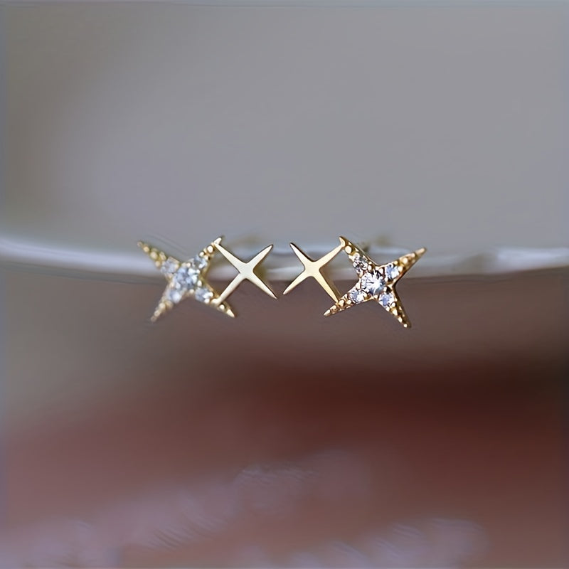 Minimalist Double Star Earrings