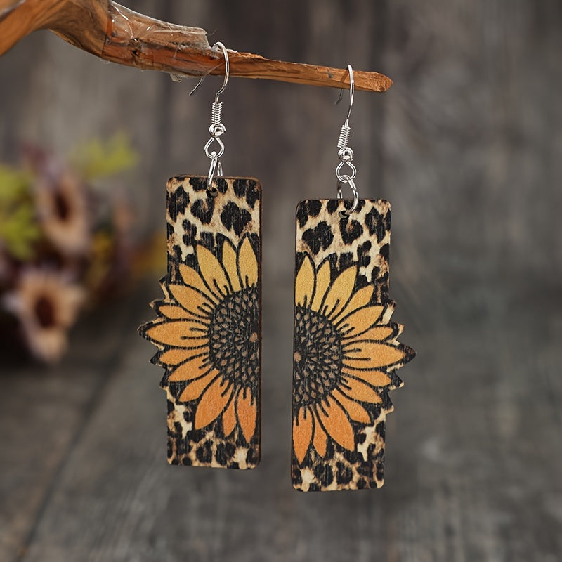 Sunflower Pattern Earrings