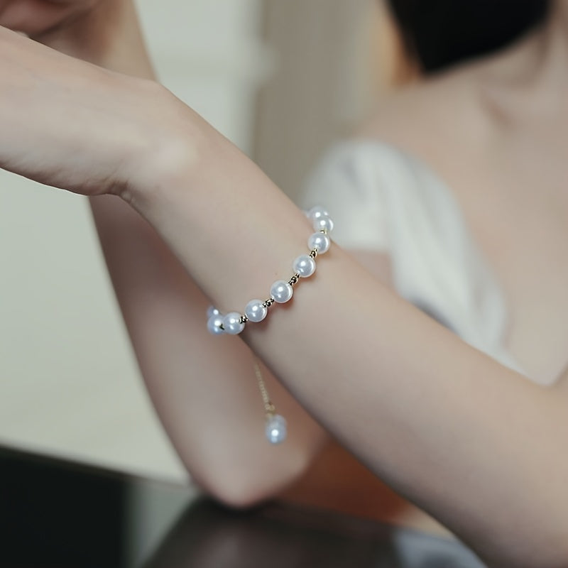 White Faux Pearl Bracelet