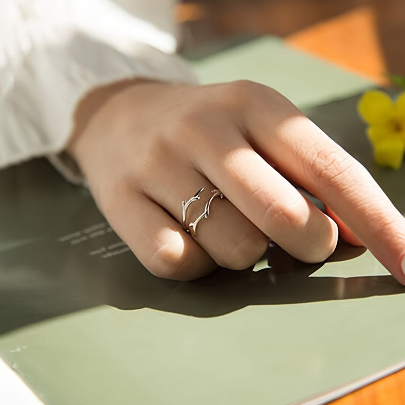 Branch Open Adjustable Antler Ring