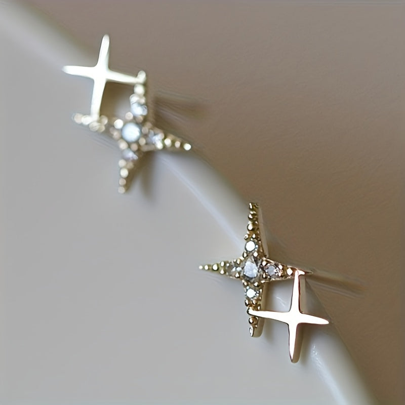 Minimalist Double Star Earrings