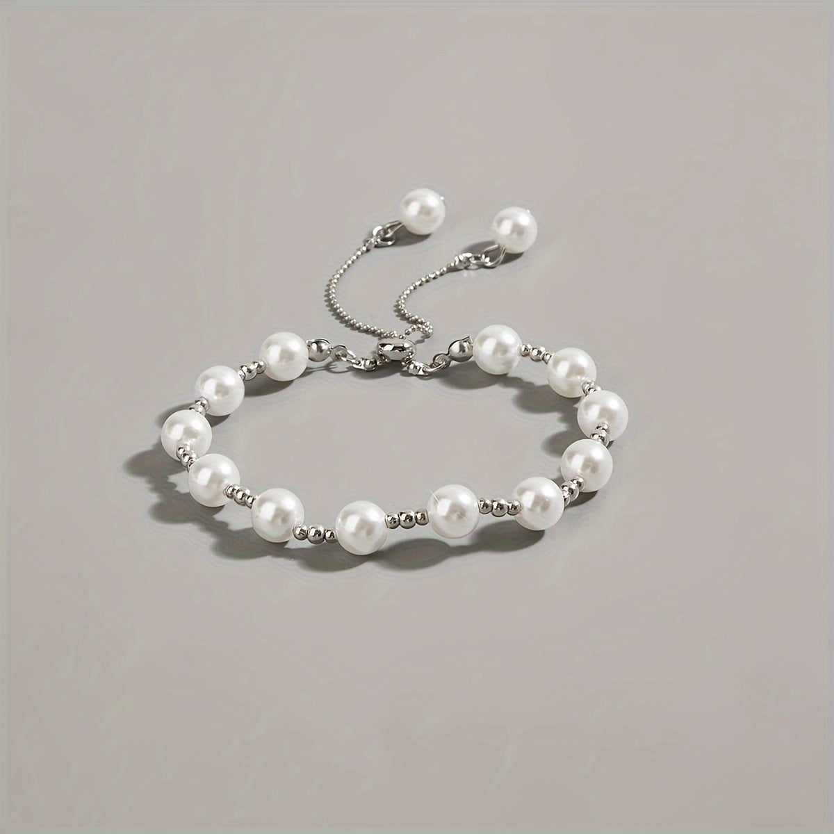 White Faux Pearl Bracelet