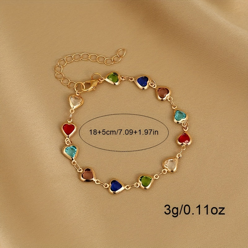 Colorful Heart Design Bracelet