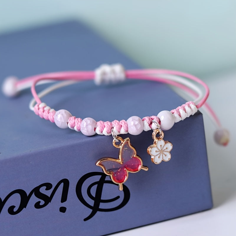 Butterfly & Flower Charm Bracelet