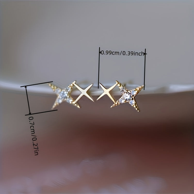 Minimalist Double Star Earrings