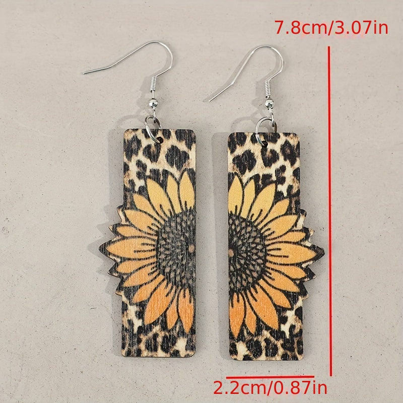 Sunflower Pattern Earrings