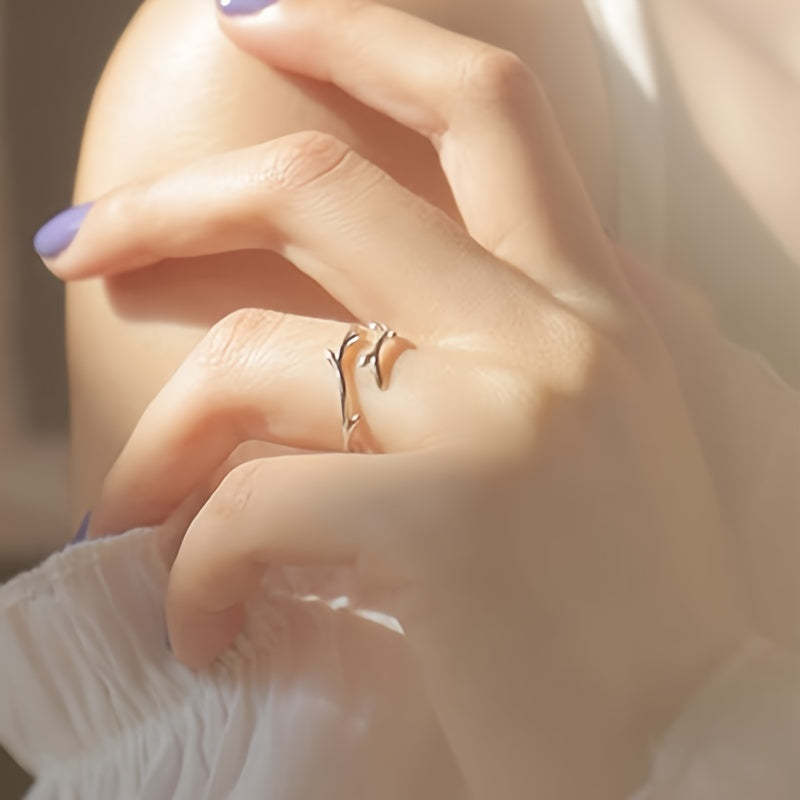 Branch Open Adjustable Antler Ring