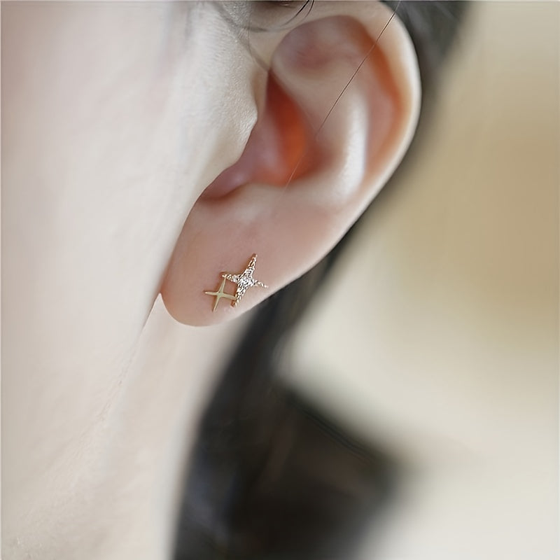 Minimalist Double Star Earrings