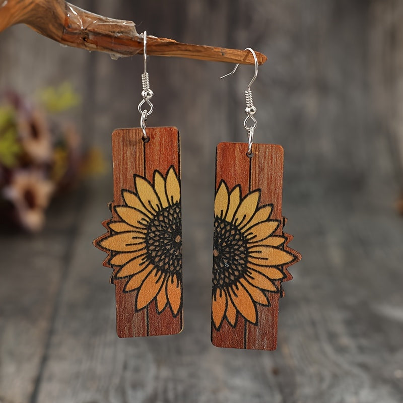Sunflower Pattern Earrings