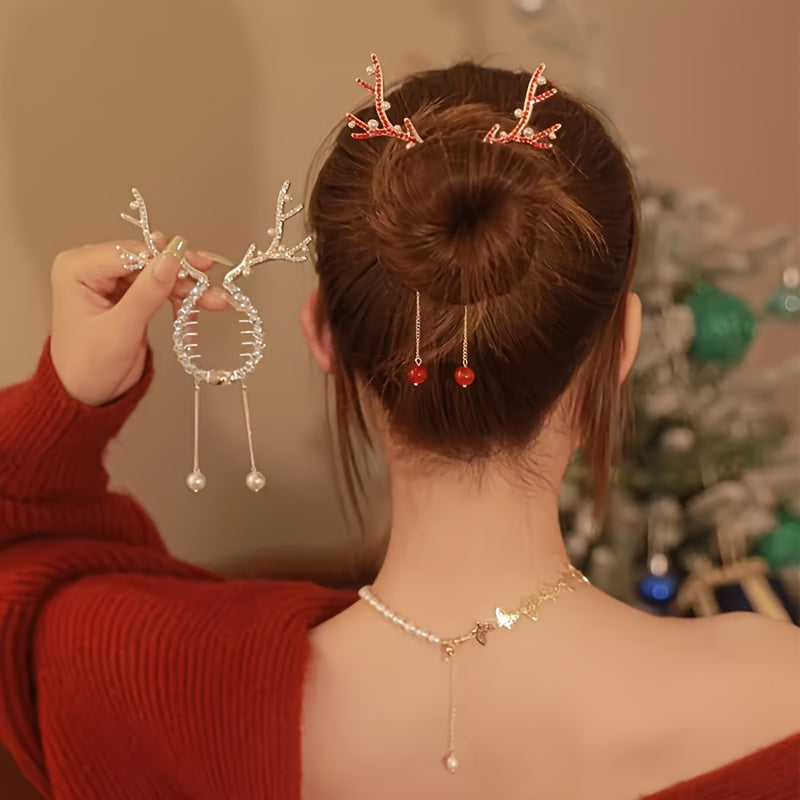 Reindeer Christmas Hairpin