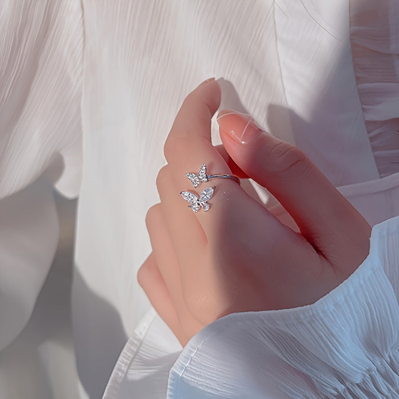 925 sterling silver Butterfly Adjustable Ring