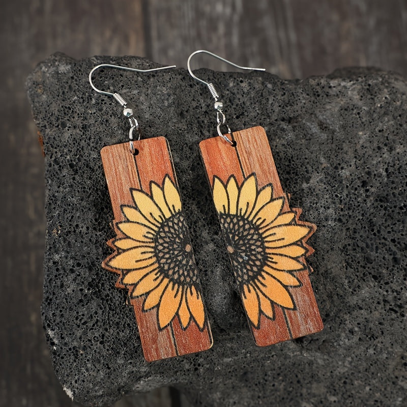 Sunflower Pattern Earrings