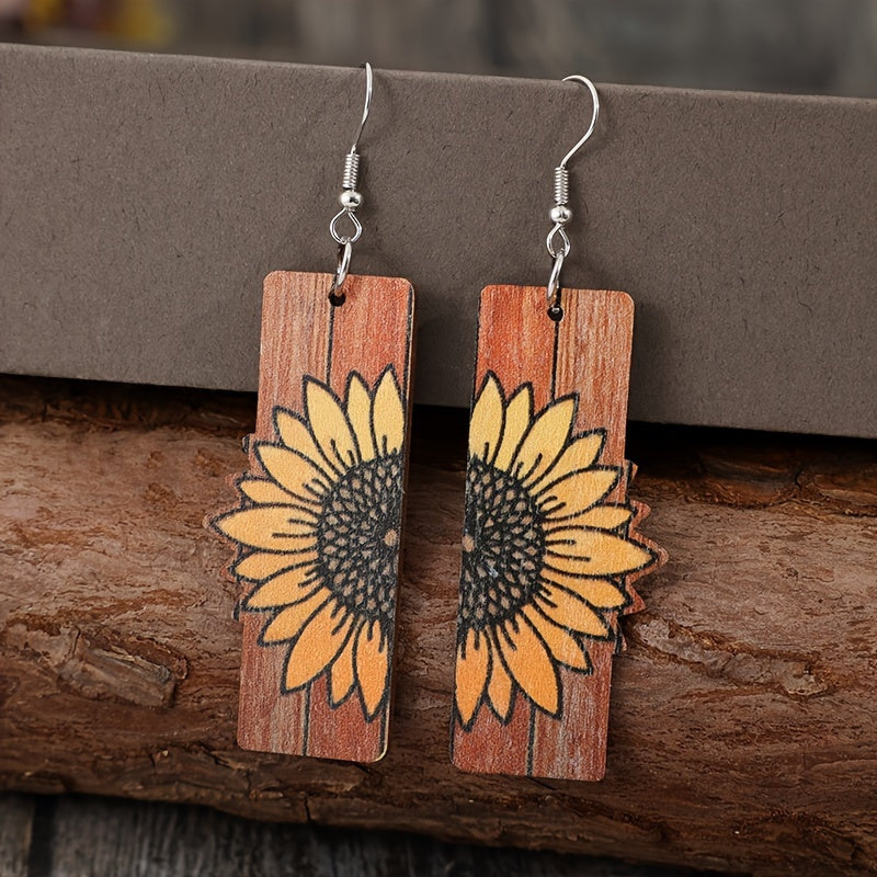 Sunflower Pattern Earrings