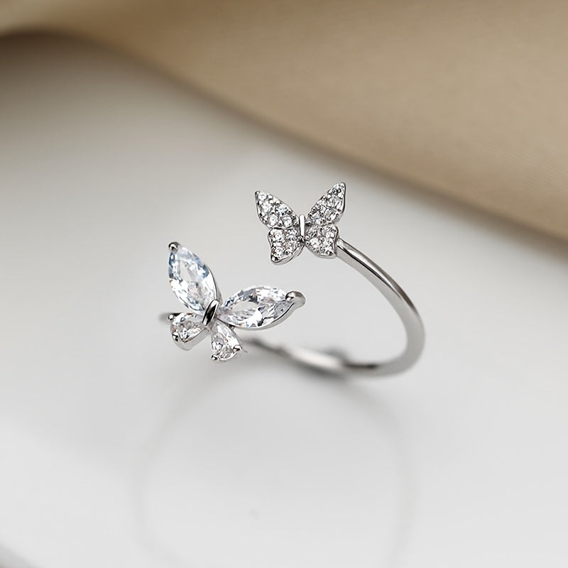 925 sterling silver Butterfly Adjustable Ring