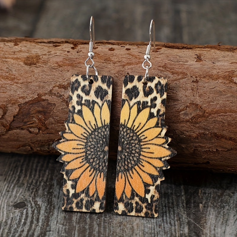 Sunflower Pattern Earrings