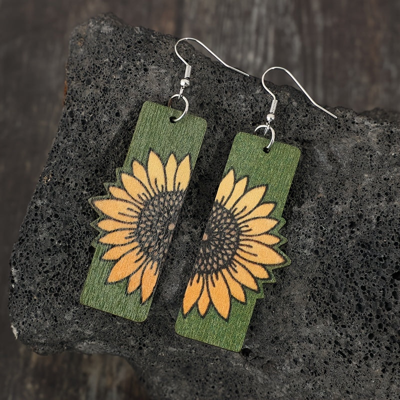 Sunflower Pattern Earrings