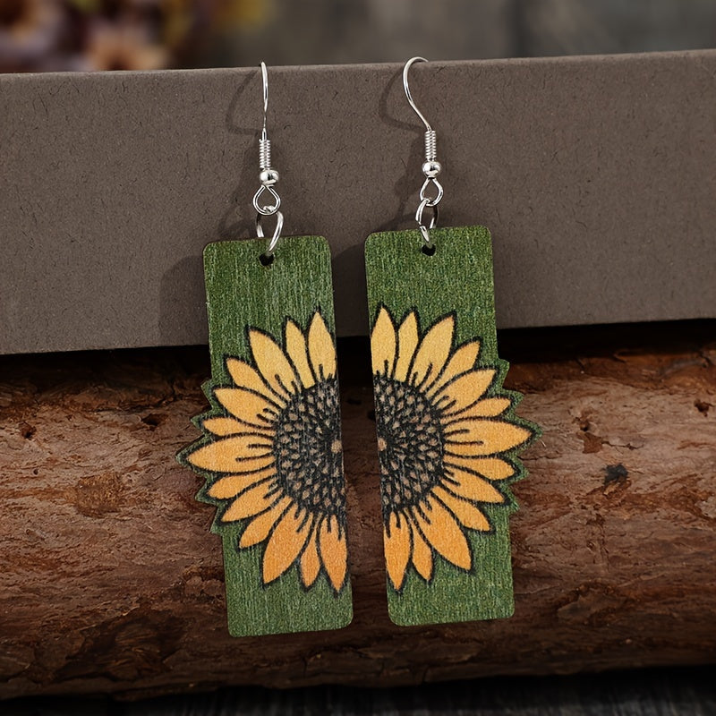 Sunflower Pattern Earrings