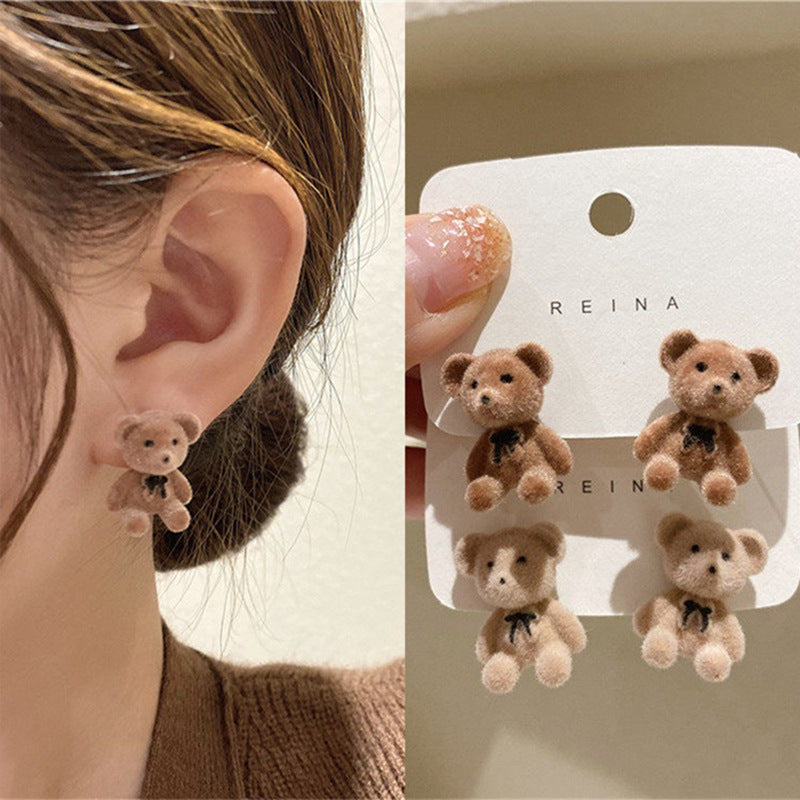 Cute Plush Teddy Bear Earrings