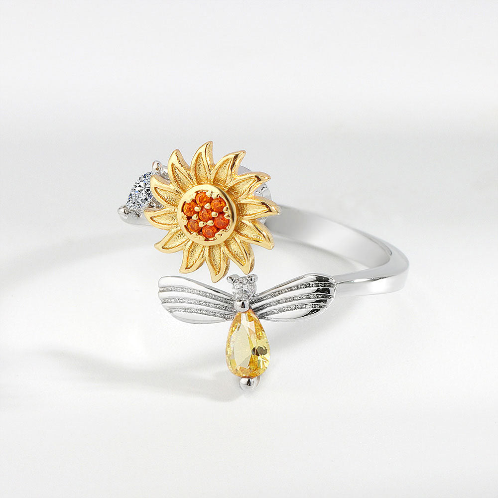 Spinning Sunflower Bee Ring