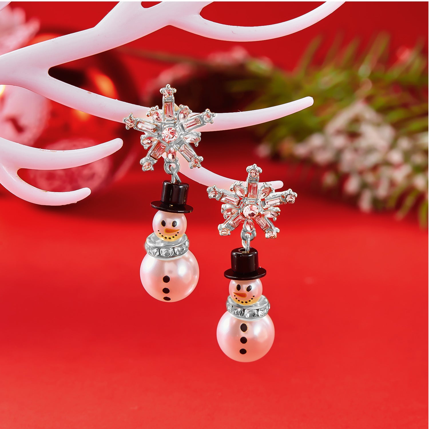 Snowman Pearl Earrings