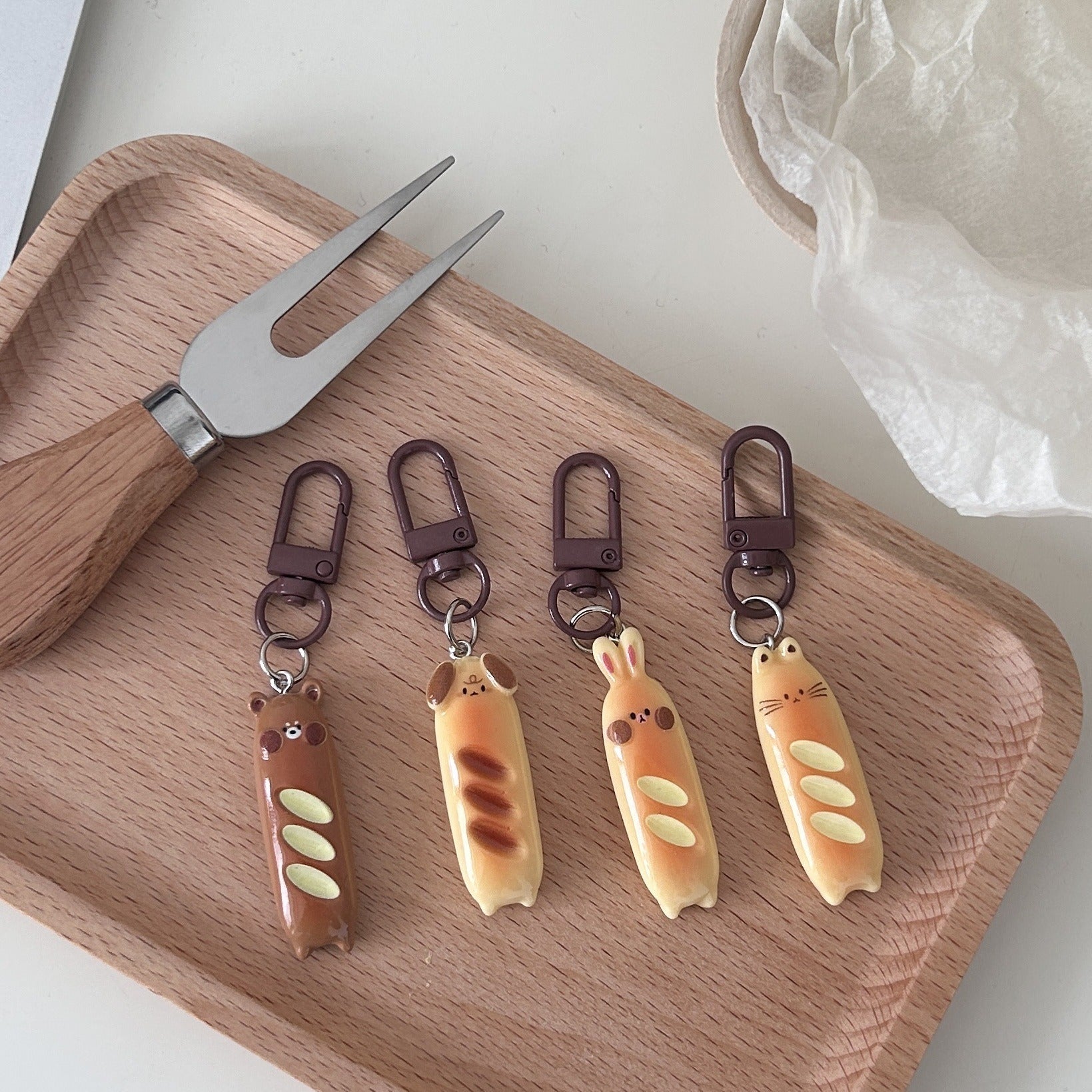 Cute Bread Keychain （Random one）