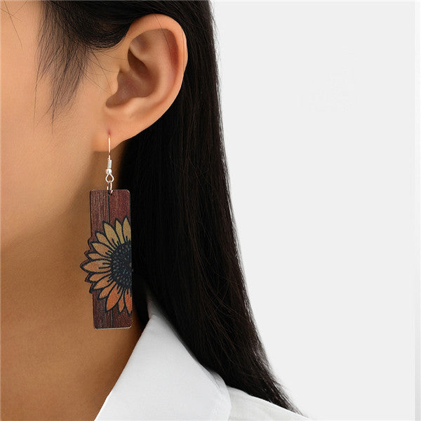 Sunflower Pattern Earrings