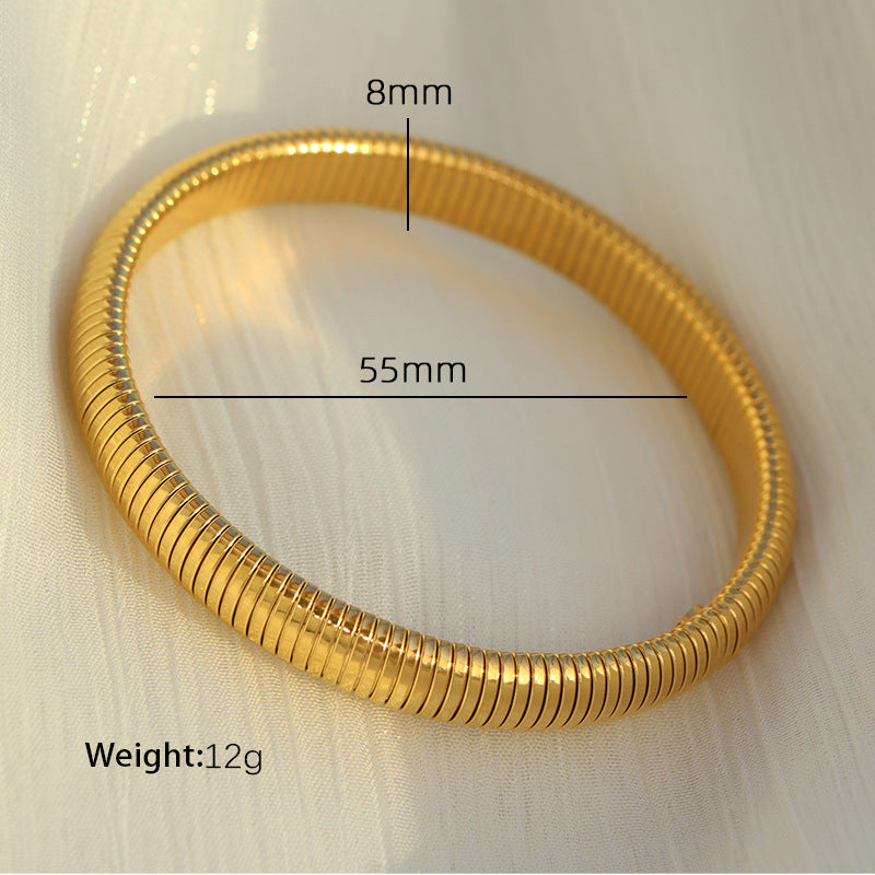 Elasticity Thick Metal Polish Bracelet