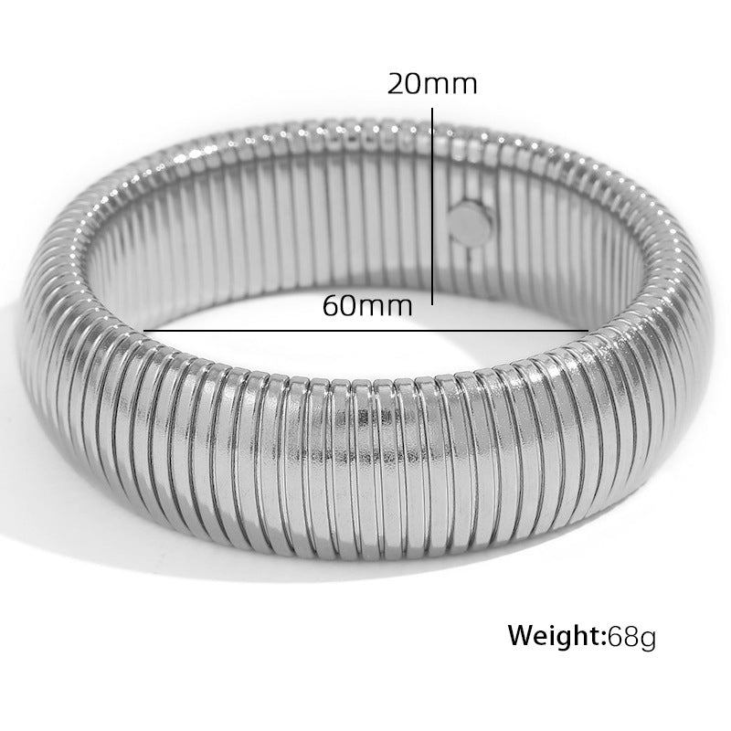 Elasticity Thick Metal Polish Bracelet