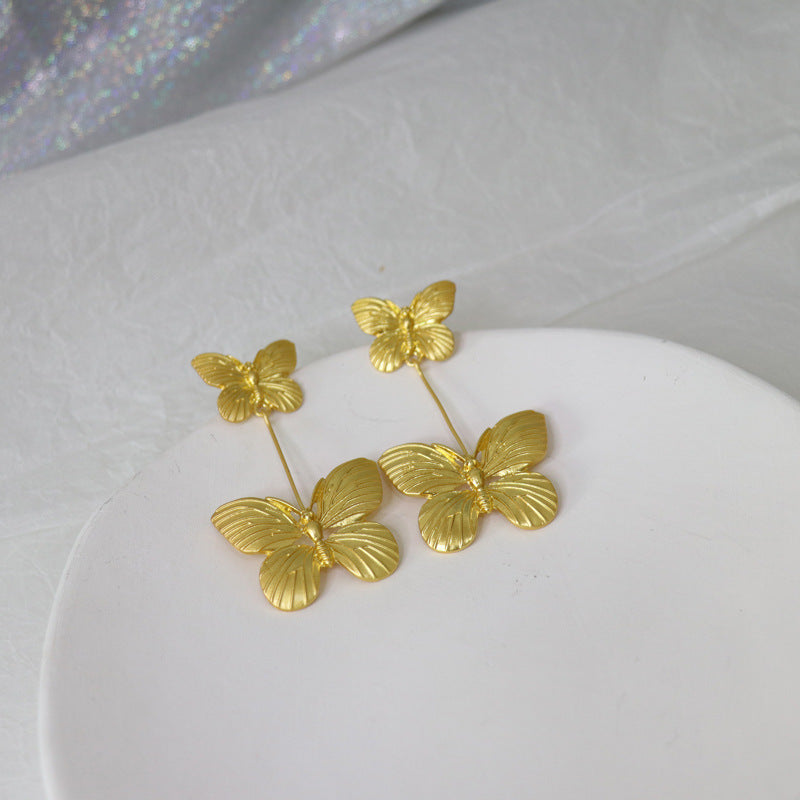 Exaggerated Double Butterfly Earrings