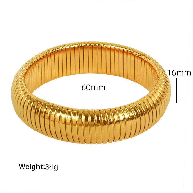 Elasticity Thick Metal Polish Bracelet