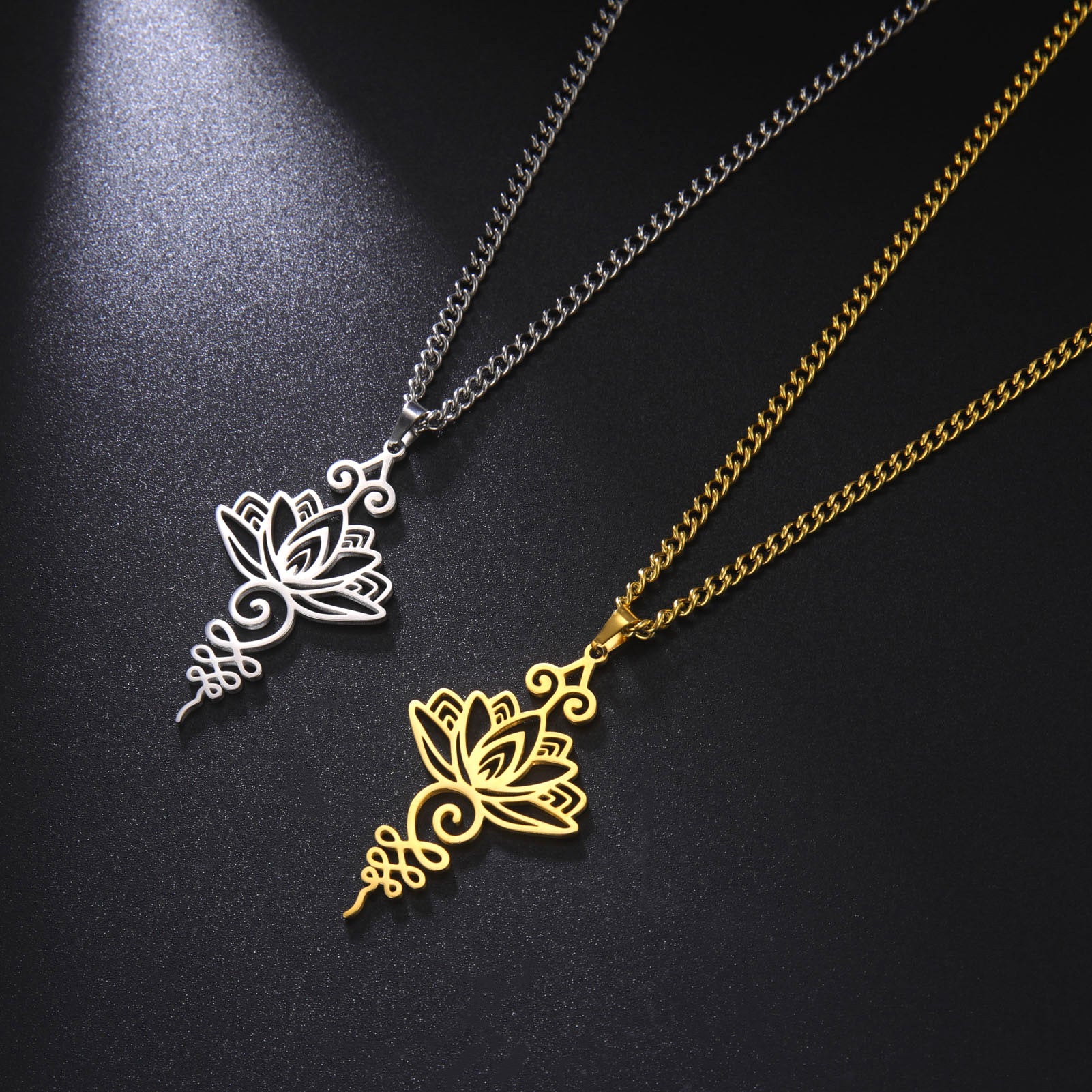 Lotus Flower Pendant Necklace