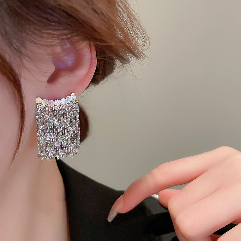 Rhinestone Tassel Earrings