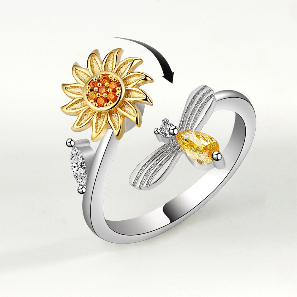 Spinning Sunflower Bee Ring