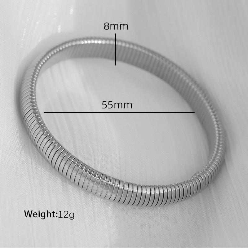 Elasticity Thick Metal Polish Bracelet