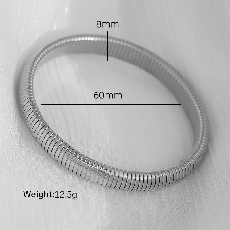 Elasticity Thick Metal Polish Bracelet