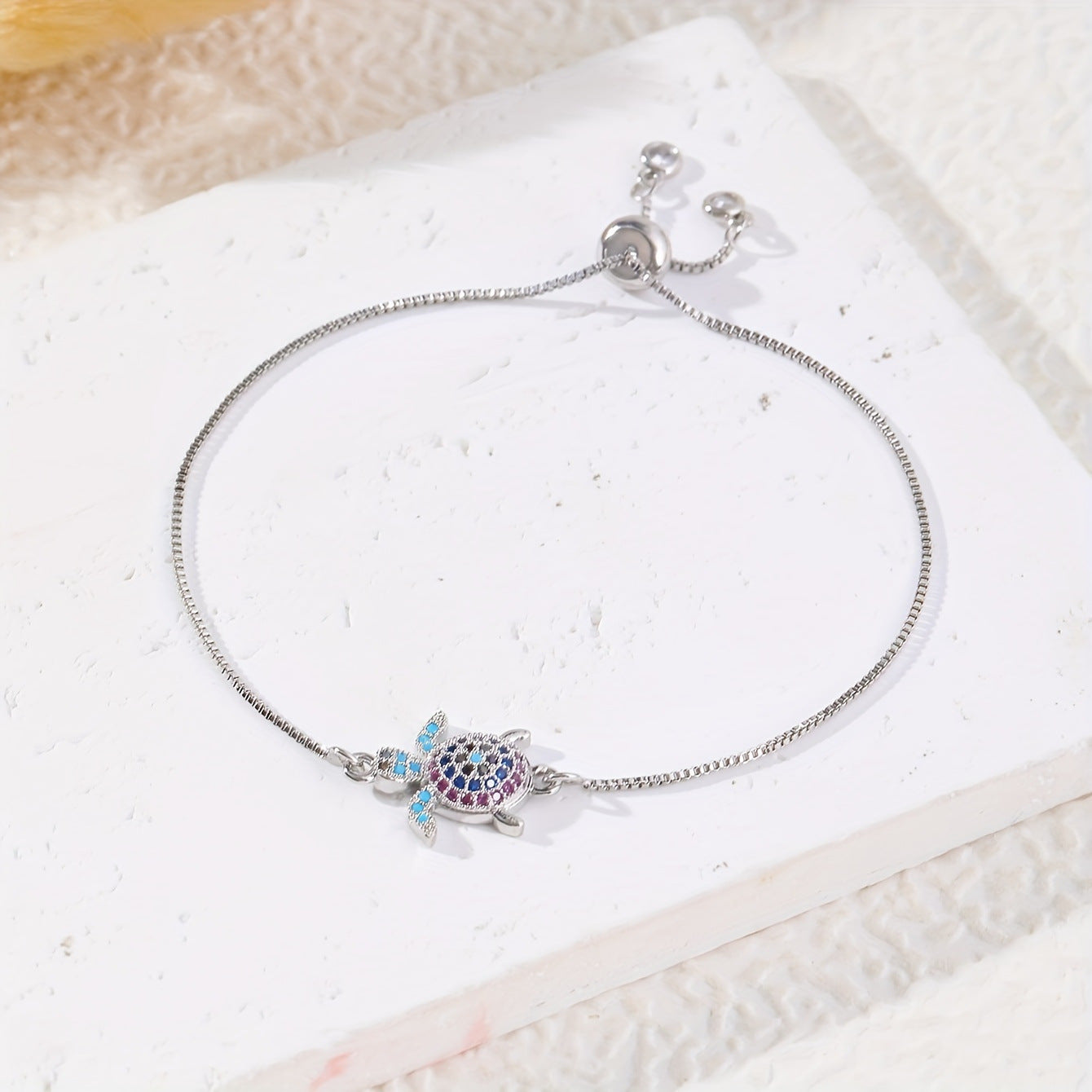 Adjustable Sparkling Turtle Bracelet