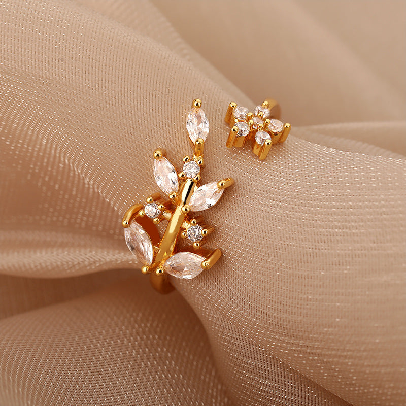 Zircon Leaves Open Rings