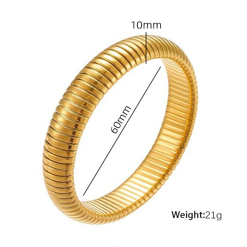 Elasticity Thick Metal Polish Bracelet