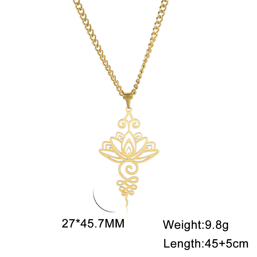 Lotus Flower Pendant Necklace