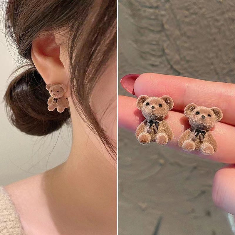 Cute Plush Teddy Bear Earrings