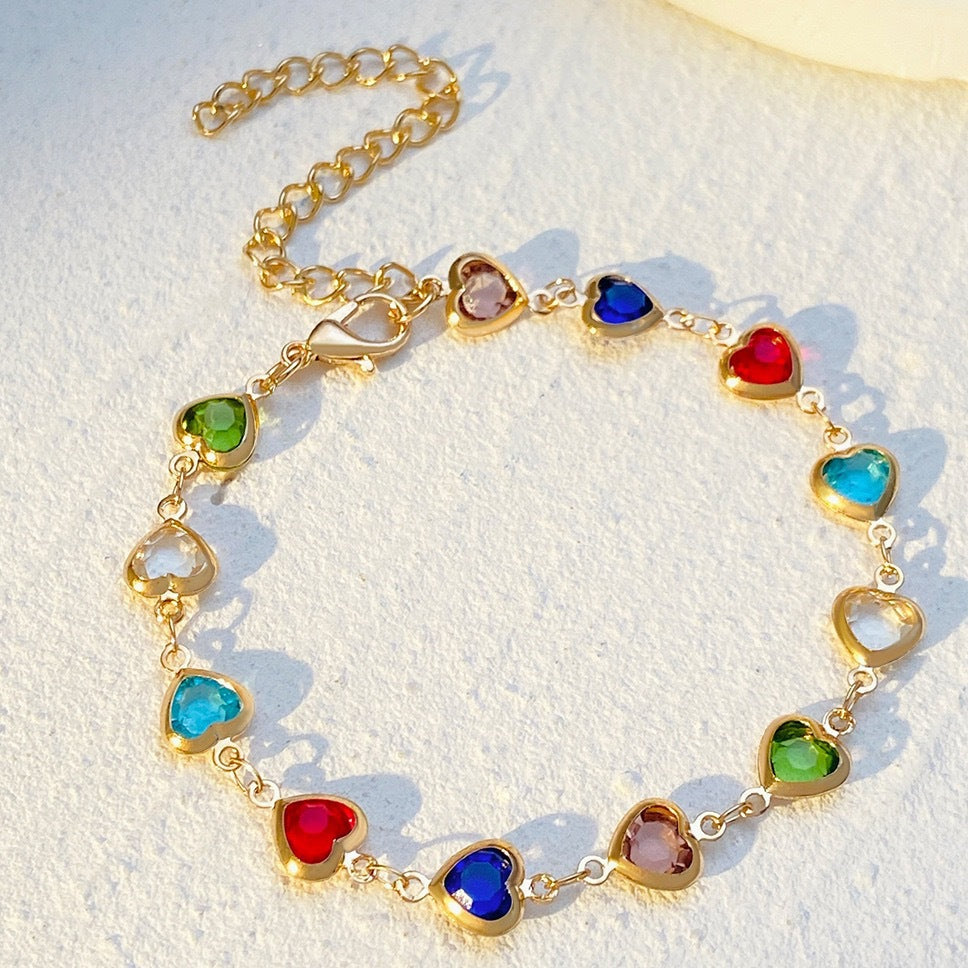 Colorful Heart Design Bracelet