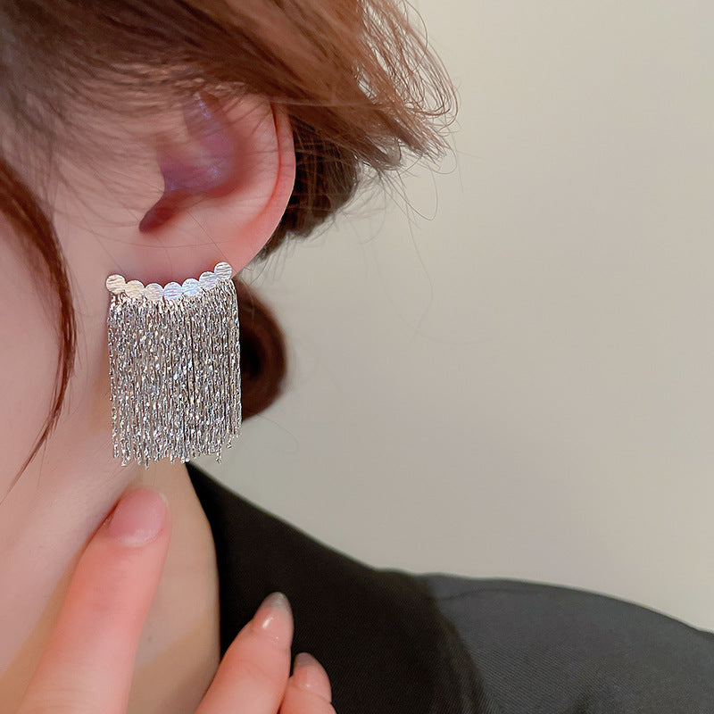 Rhinestone Tassel Earrings