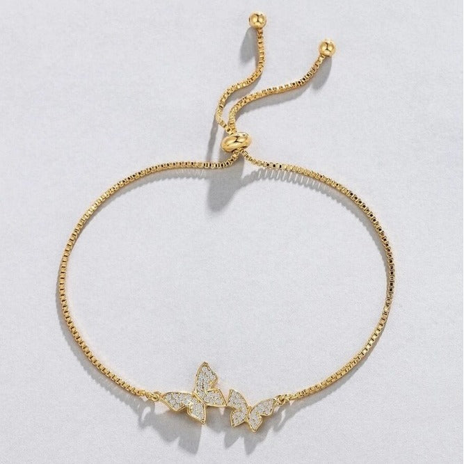 Double Butterfly Chain Bracelet